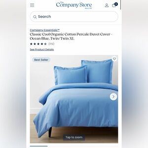 Twin Ocean Blue Duvet The Company Store